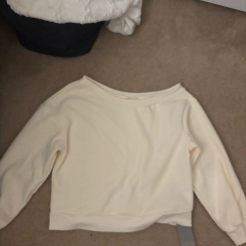 SHEIN Off-the-Shoulder Cream Sweater